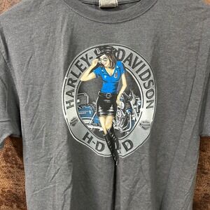 Harley-Davidson Mens Large Gray HD PD and Paradise Portland Oregon T-shirt